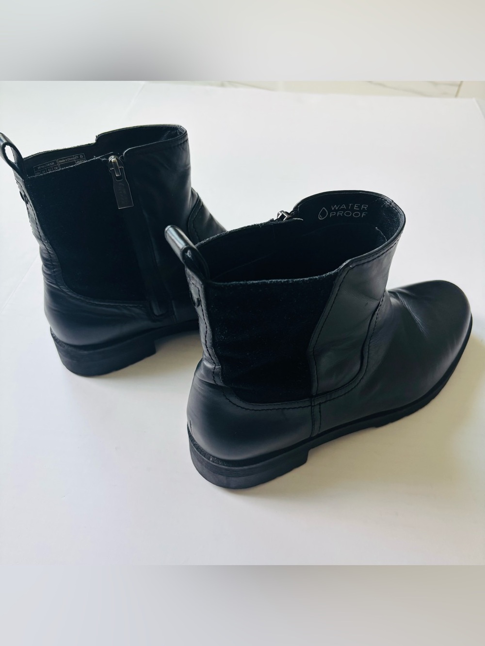 Vionic Brynn Black Leather Suede Waterproof Ankle Boots Orthotic Winter Size 10 - Picture 7 of 12